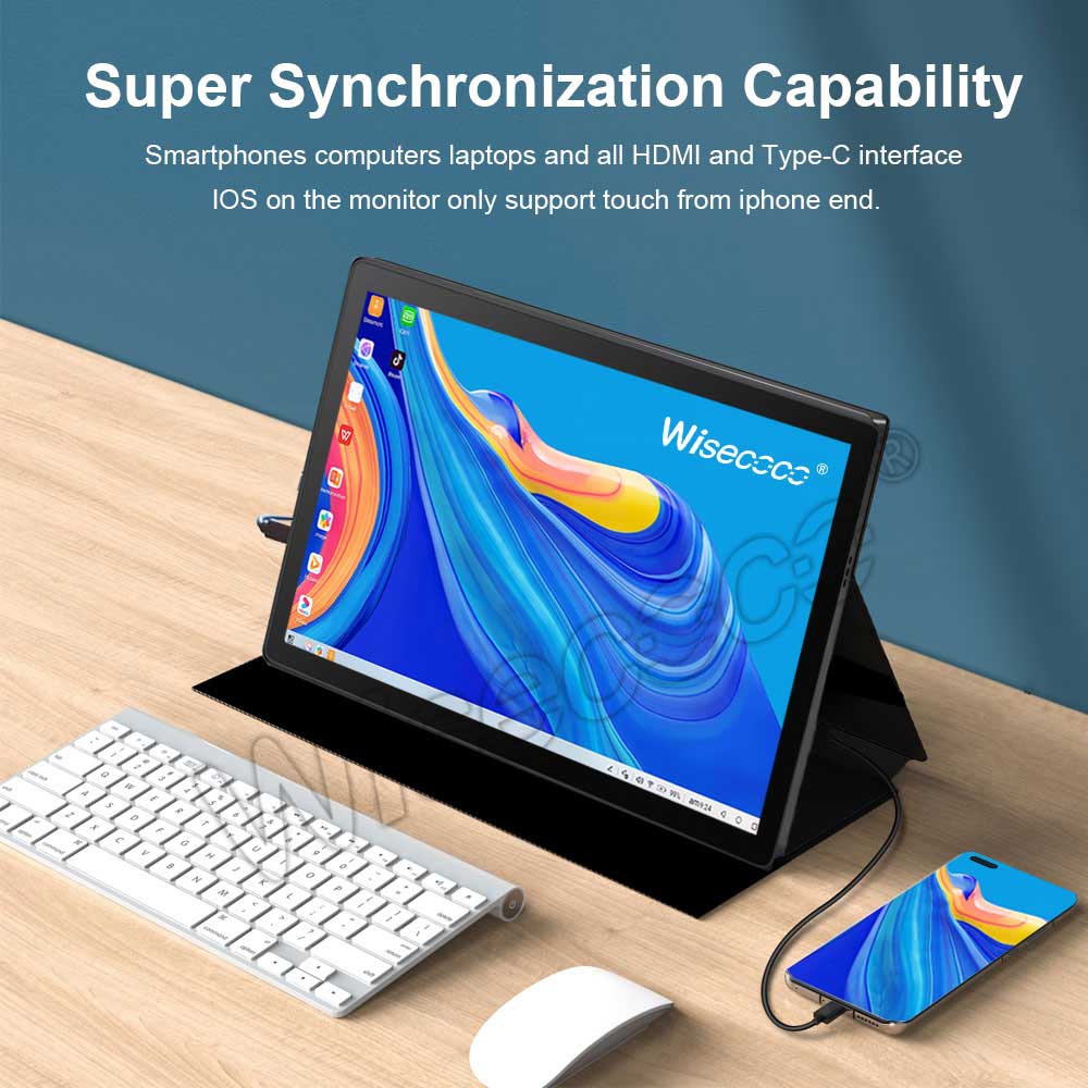 IPS ġ  ֵ 500CD 1280x800 LCD ÷, 10.1 ġ CNC ̽ -c PC ȭ   Wisecoco